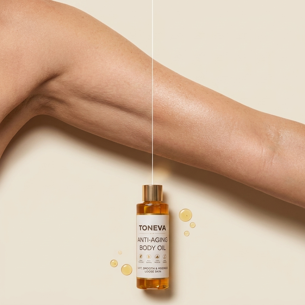 Toneva Anti-Aging Body Oil penetrates deep into skin